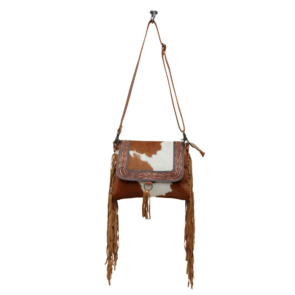 Hope Tooled Leather Cowhide Fringe Purse by Countryside Co.